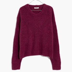 Madewell Belfiore Ribbed Pullover Sweater, Wool Camel Hair Blend